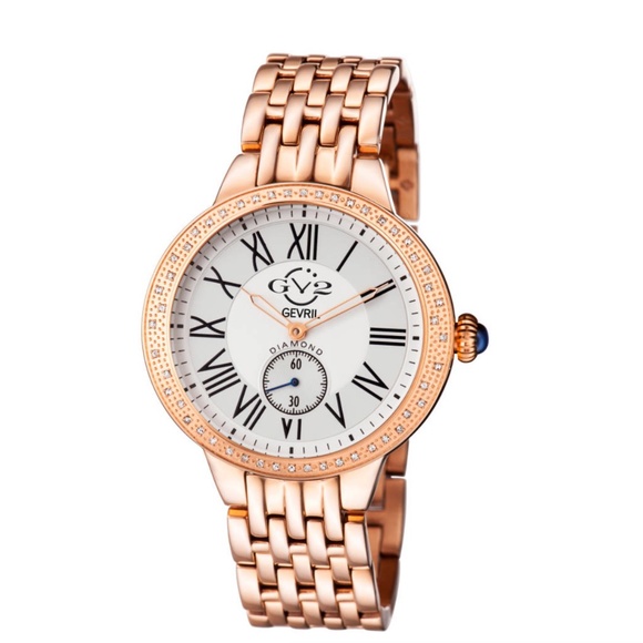 GV2 BY GEVRIL Accessories - Rose Gold Real Diamond Bezel Watch GV2 BY GEVRIL